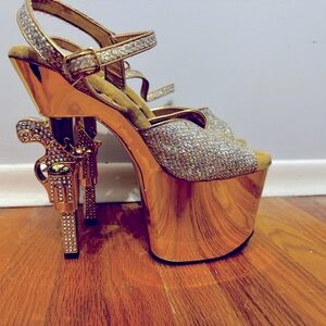 Gold size 11 pleaser 8” heels